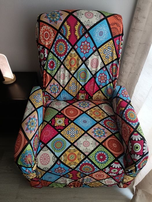 Cadeirão/banco reclinável chocolate + capa