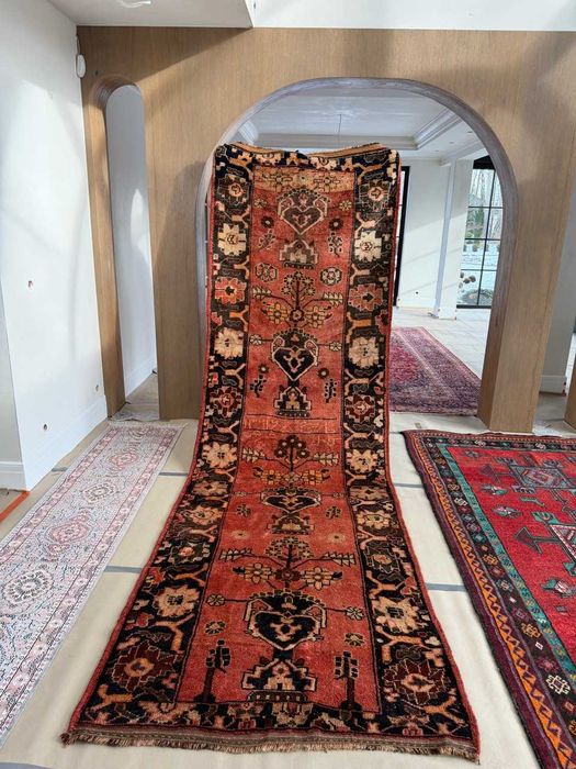 Nowy Vintage Chodnik Dywan Perski Iran Lori / Hamadan 420x135 gal25tys