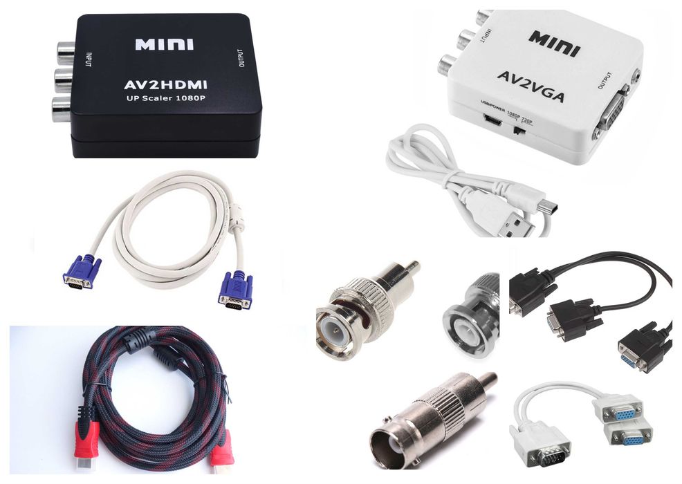 Конвертер RCA AV BNC в HDMI / VGA перетворювач адаптер АЦП BNC в D-Sub