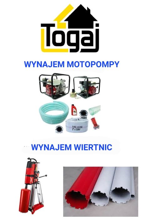 Agregat prądotwórczy młot wyburzeniowy betoniarka odkurzacz  wynajem