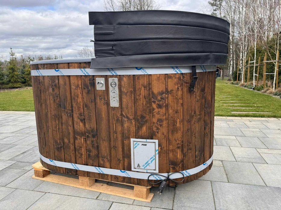 Balia ogrodowa Ofuro dwuosobowa jacuzzi hydromasaż bania piec drewno