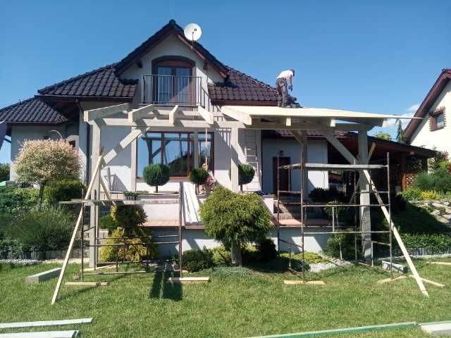 Montaż taras, elewacja, pergola, altana, carport, opalanie drewna