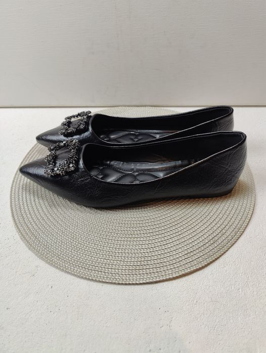 Stylowe balerinki kolor czarny  duży rozmiar 43 44 XL XXL