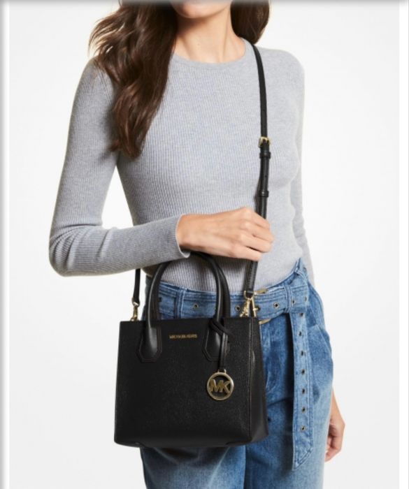 Сумка Michael Kors Mercer Crossbody, натуральная кожа, чёрная