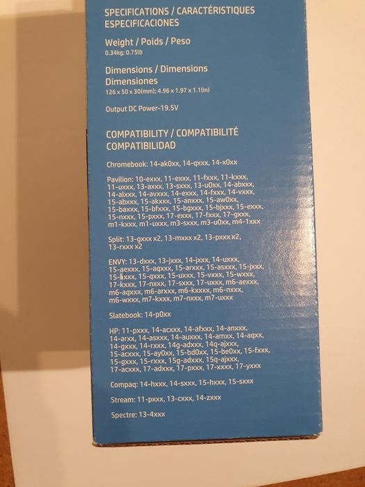 Adaptador HP Smart Power AC (PC e Tablet HP - 90 W)
Novo nunca usado