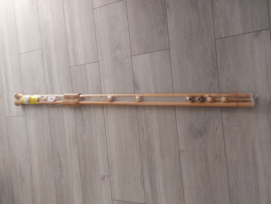 Karnisz drewniany podwójny 160 Buk Bawaria fi 25/20 Helios