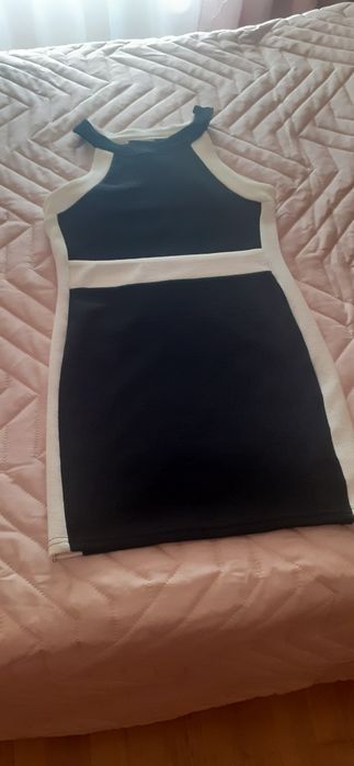 Vestido menina preto/ branco 8 anos
