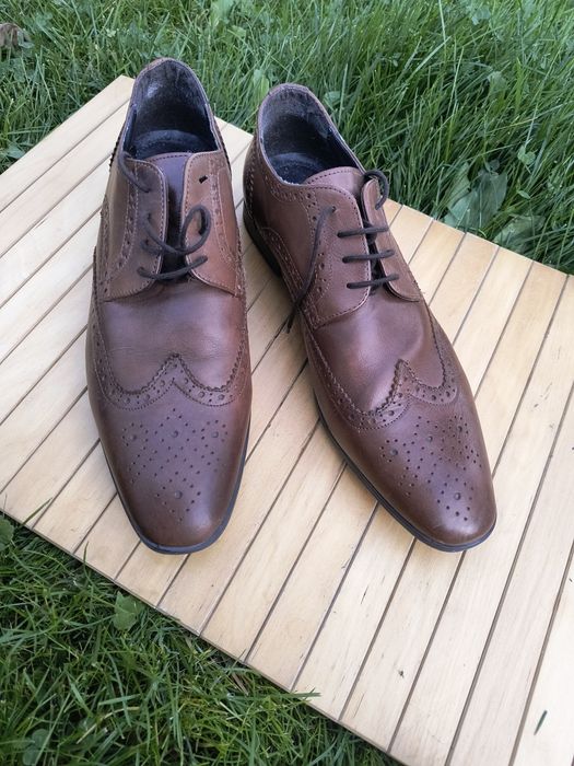 Brązowe  skórzane buty męskie rozmiar 45