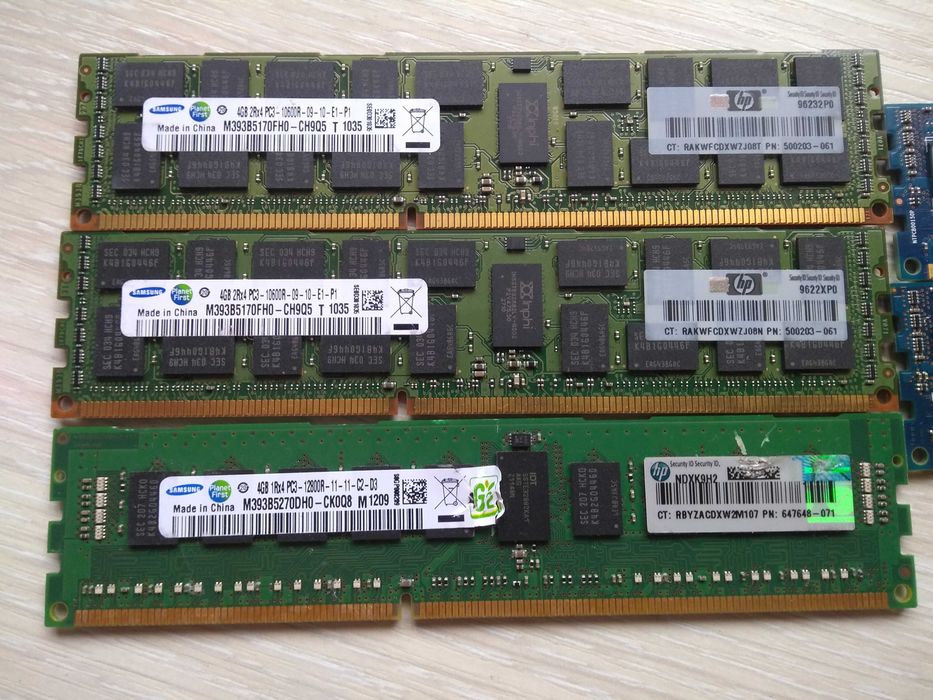 Серверная память Samsung, Nanya, Hynix 4GB PC3 ECC (DDR3)