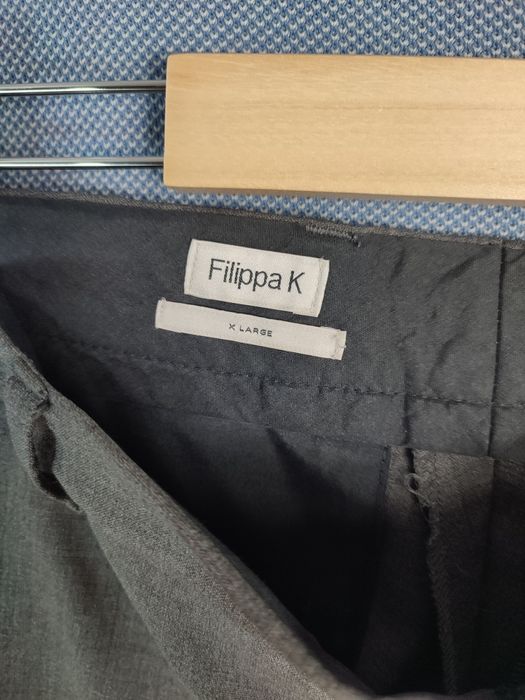 Filippa K grafitowe spodnie męskie wełniane XL klasyczne loose fit ele