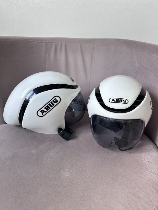 Kask czasowy / triathlonowy ABUS GameChanger TT  biały  z wizjerem