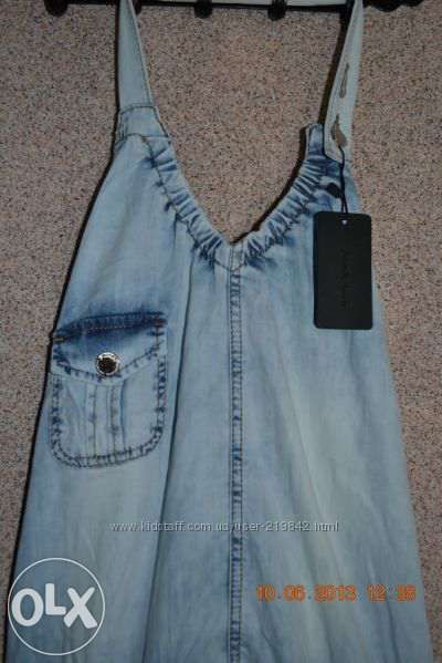 Супермодный стрейтчевый джинсовый легкий сарафанчик