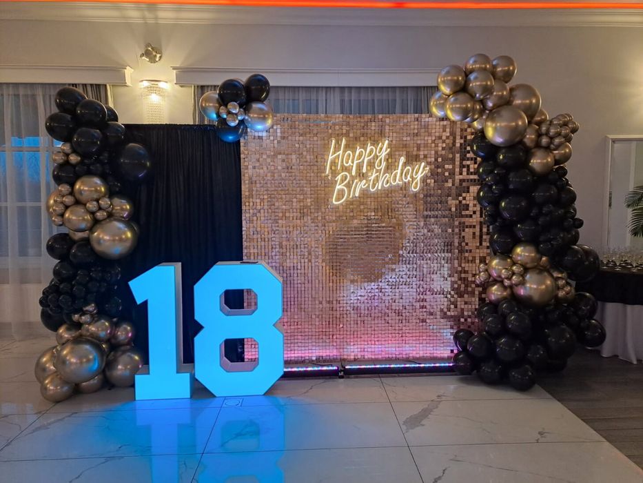 Ścianki balonowe i Cyfry Led 18, 20, 30, 40, 50, dekoracje, MIRROR BOX