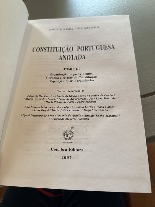 Constituicao portuguesa anotada - Tomo III
