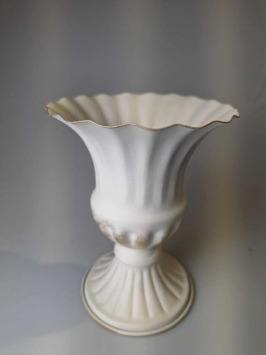 Wazon doniczka elegancka z kutego żelaza biała retro