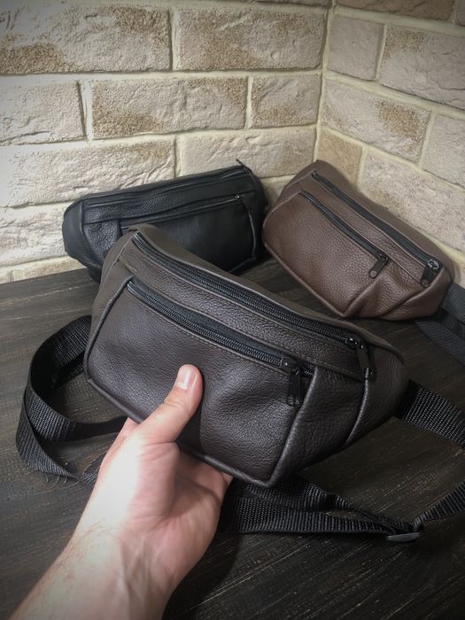 Сумка чоловіча бананка з натуральної шкіри