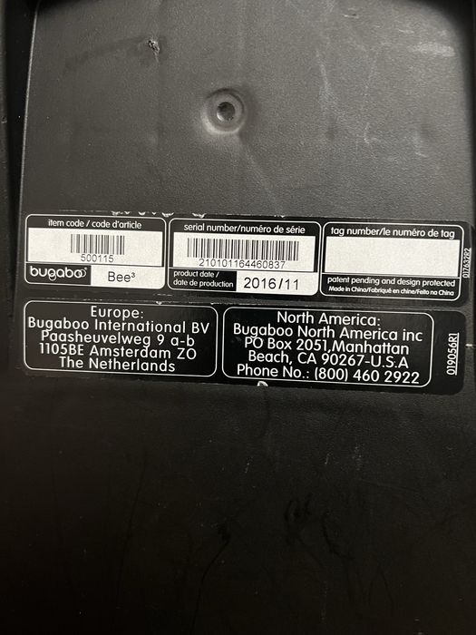 Люлька Bugaboo bee 5 чорна +адаптери