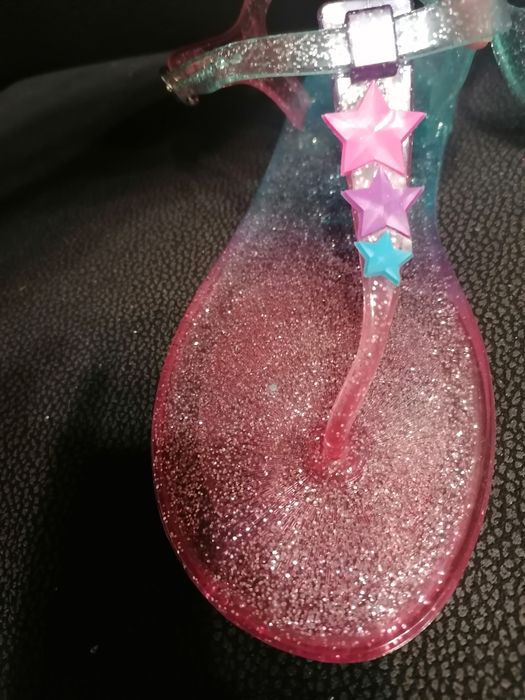 Sandały gumowe, japonki, brokat do wody 37-38