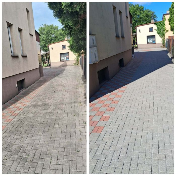 Usługi mycia kostki brukowej, elewacji, itp.