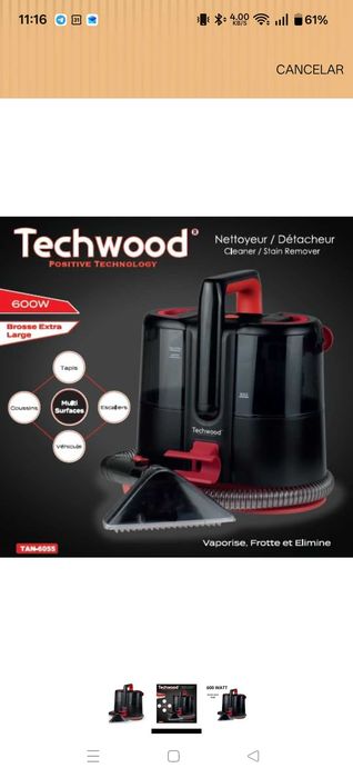 Aspirador de estofos, limpeza rápida e fácil, adequado para sujidade de animais de estimação, tapetes, interior do carro, 600 w