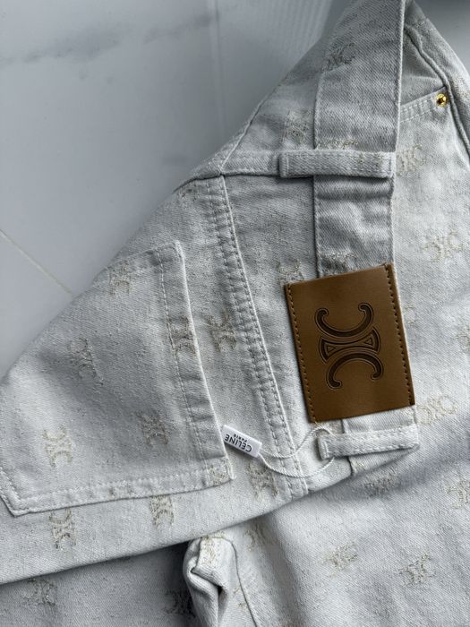 Spodnie jeans celine size s biale zloto