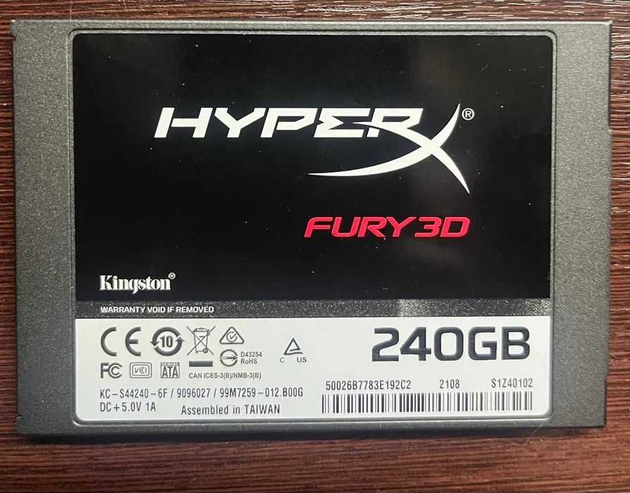 Продам Kingston HyperX Fury 3D 240GB 2.5" SATA III (TLC)