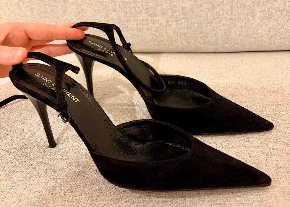 UN used　2個 Zamszowe czółenka, szpilki, oryginalne, Saint Laurent Warszawa