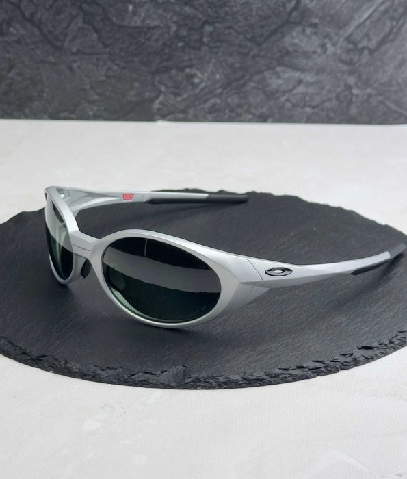 Сонцезахисні окуляри Oakley Eye Jacket Redux OO9438 срібні з темною лінзою Prizm Black, поляризовані, чоловічі, оригінал