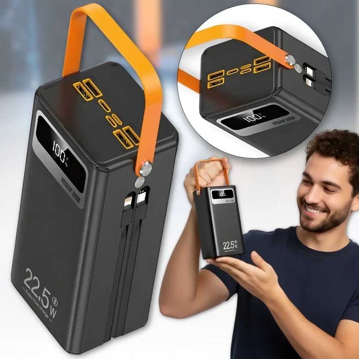 Павербанки Tugii з ліхтарем 80000-30000 мА·г  22,5 Вт, 7 портів