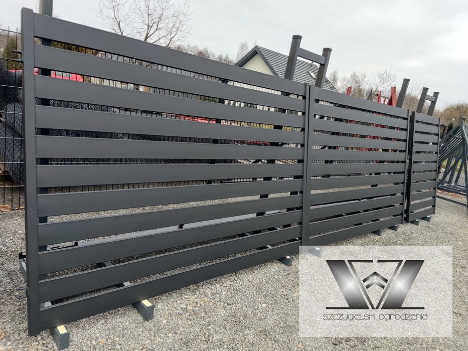 Brama palisadowa PRZESUWNA 400x140 | siatka | OGRODZENIA PANELOWE 1m2