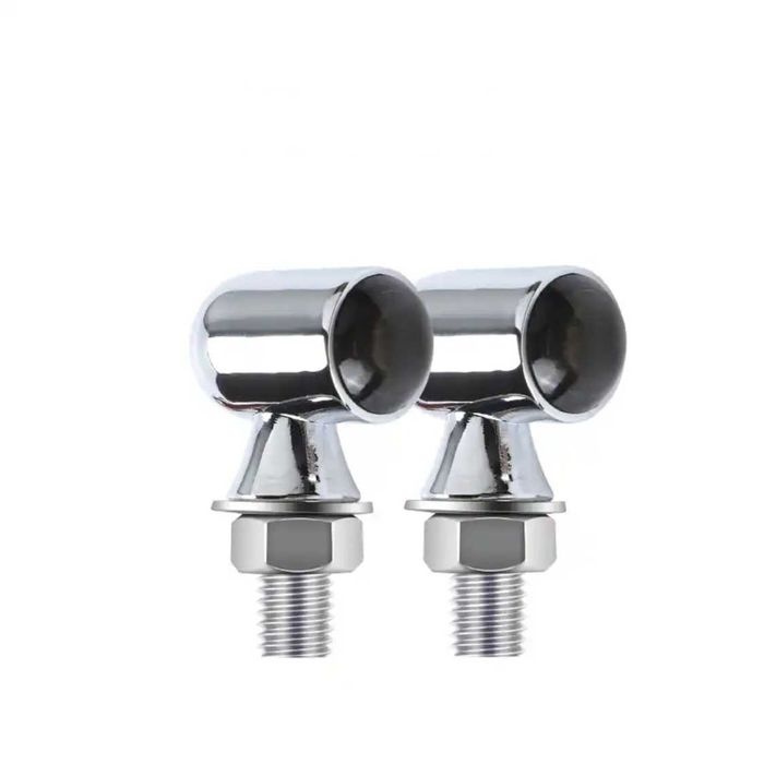 Par de mini piscas LED moto metal cafe racer