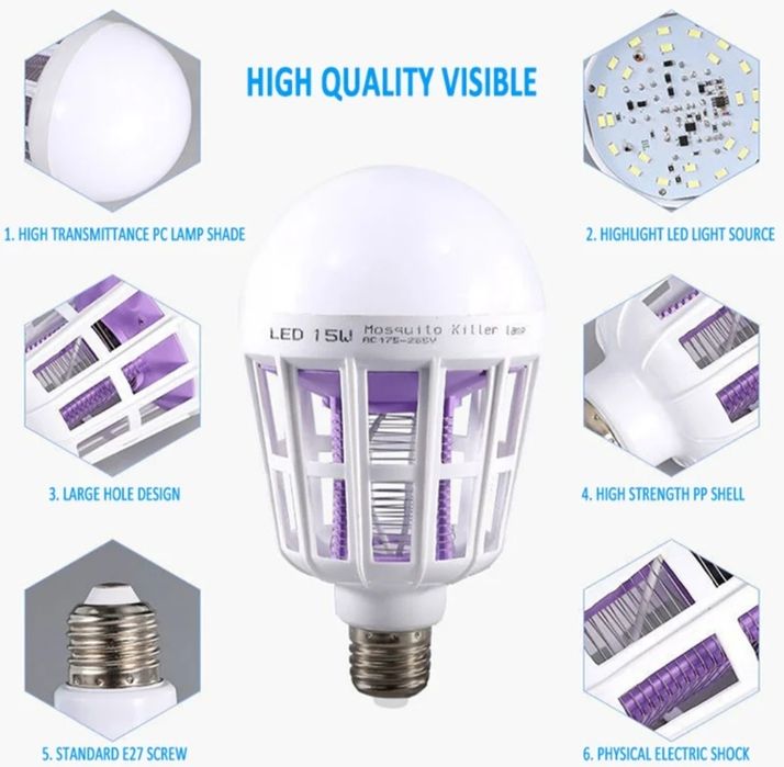 Lâmpada led com sistema anti mosquitos