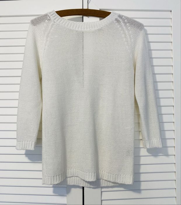 Sweterek biały zara 36 robiony jak na drutach