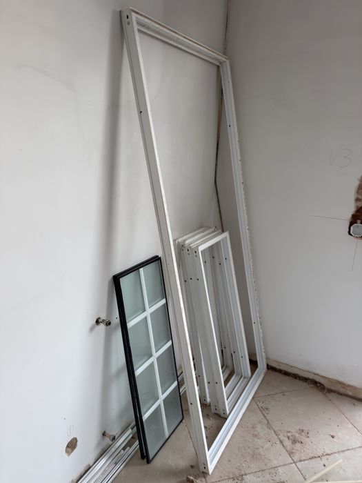 Janelas Fixos em aluminio Branco vidro duplo