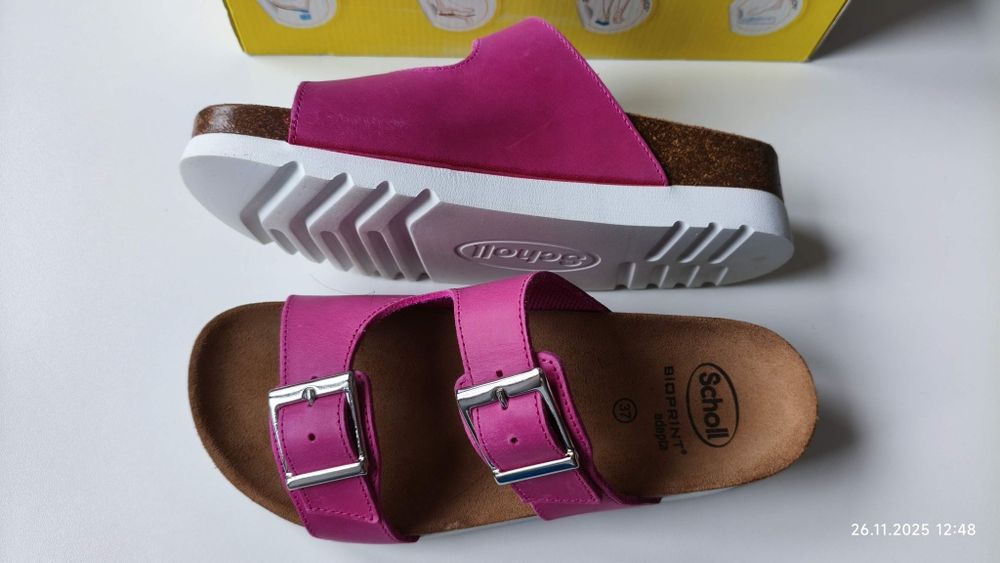 Zdrowotne wygodne klapki Scholl Filippa różowe pink r.37, -43% ceny