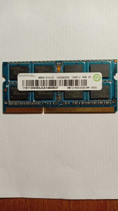 Оперативна пам'ять 4 ГБ, DDR3, Ramaxel 1600(для ноутбуків)