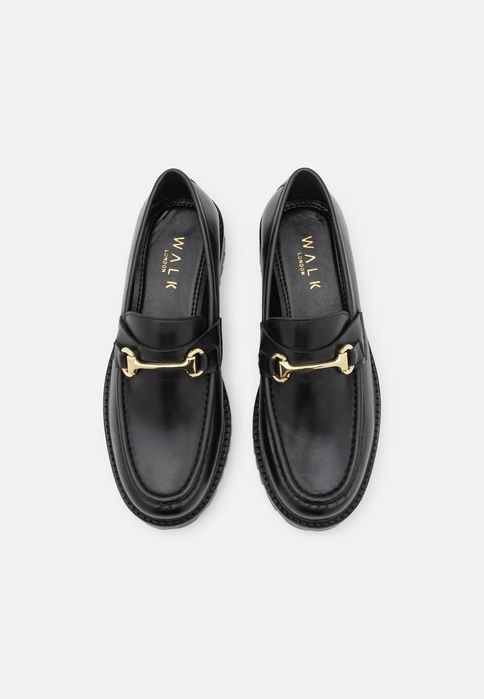 Półbuty wsuwane creepersy czarne złota sprzączka Walk London 41