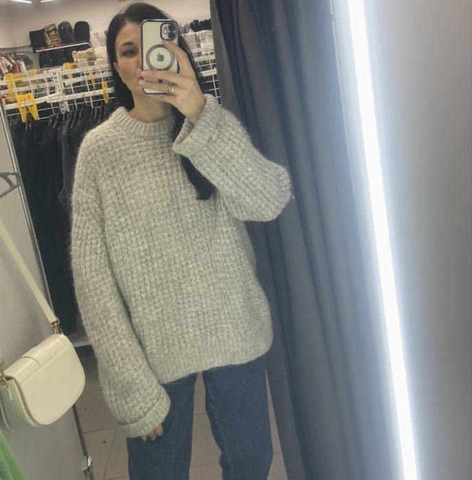 Вовняний шерстяний оверсайз обʼємний светр Arket альпака вовна