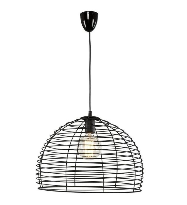 Lampa druciana ażurowa czarna