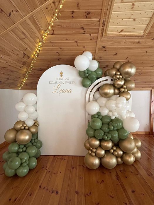 Ścianka balonowa do zdjęć komunia chrzest cekiny 18 neon 30 cekiny 40