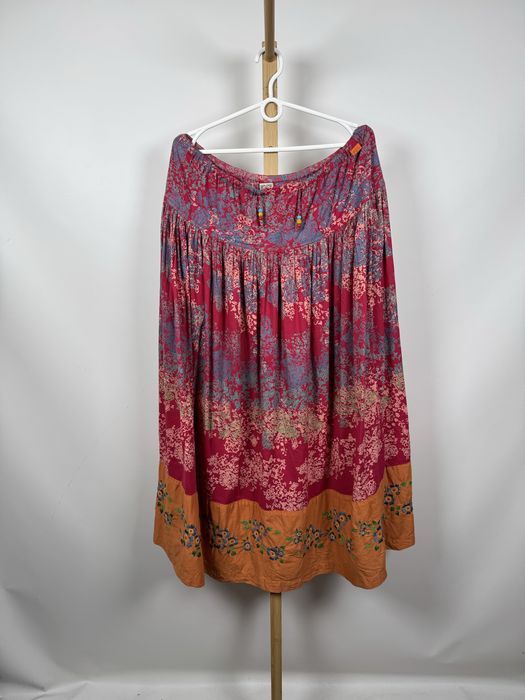 Oilily kolorowa spódnica maxi haftowane kwiaty skirt boho vintage M