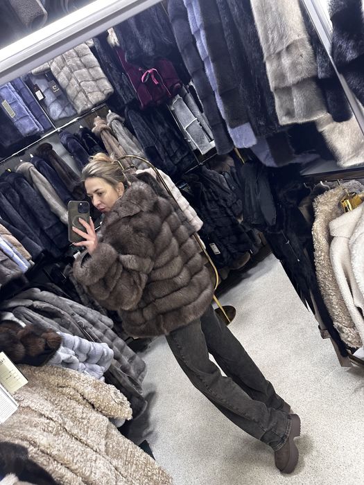 Шубка натупальний фінський песець , шуба під соболь песец