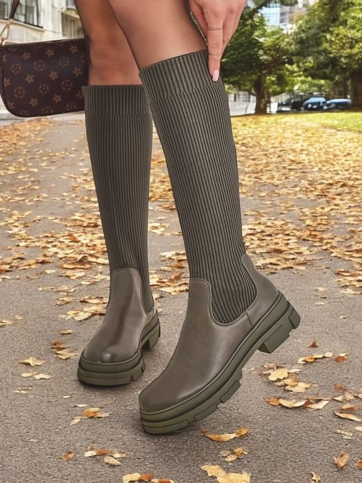 2 KOLORY 36 37 38 kozaki 39 40 41 z materiałową cholewką skarpetą