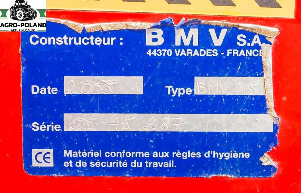 Підбирач трави BMV 45 - 450 см - 2005 рік