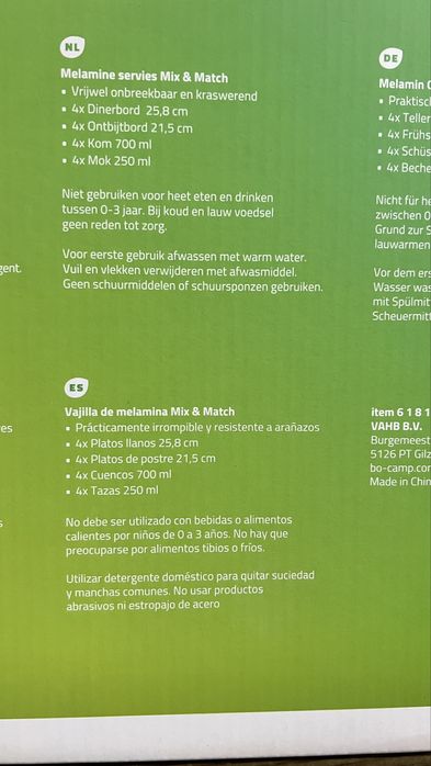 pratos melamina 16peças Autocaravana