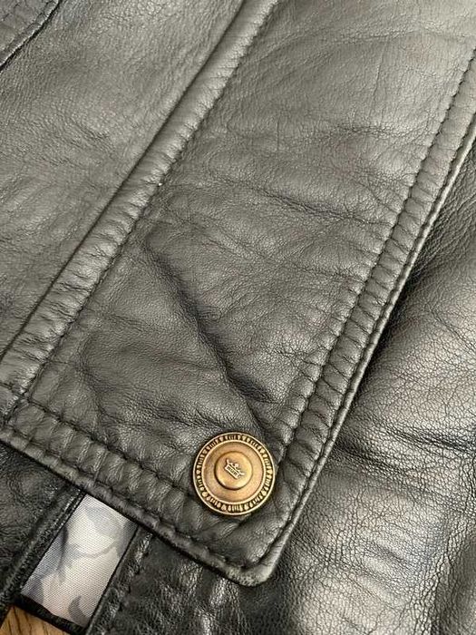 Kurtka skórzana Vera Pelle leather jacket men M L czarny made Italy