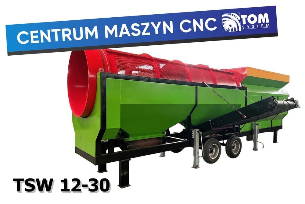 Mobilny przesiewacz bębnowy - 30-70 m³/h - TSW 12-30 - Agregat Diesel