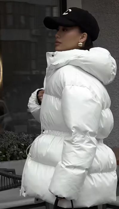 Жіноча куртка, пуховик, пуфер білий