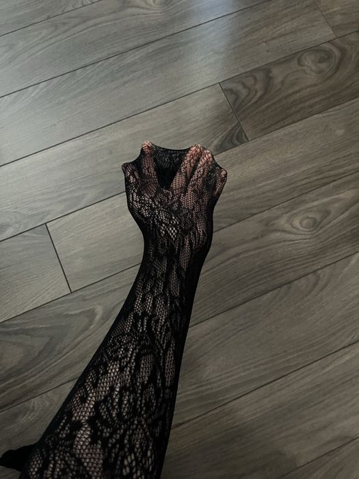 Czarne rajstopy koronka