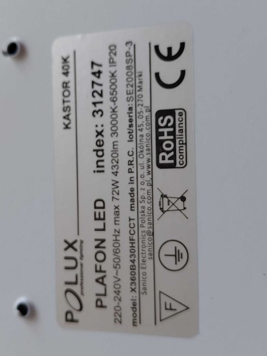 Lampa plafon +pilot.